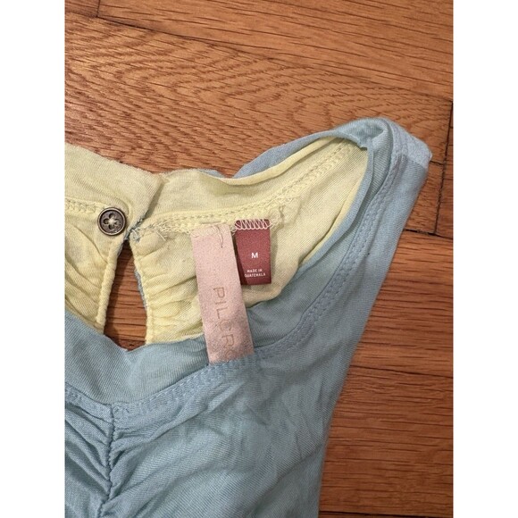 Anthropologie Pilcro Size M Ruched Reversible Tank Top Blue Yellow NWT - Picture 3 of 6